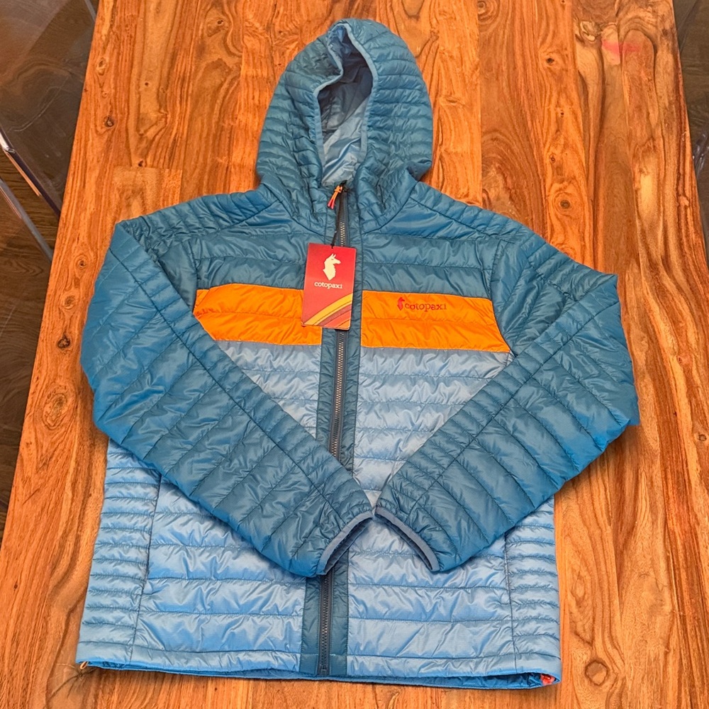Cotopaxi Teal and Orange Quilted Jacket
